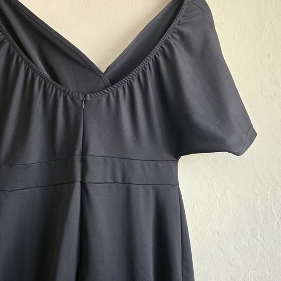 Black Off The Shoulder Mermaid Black Maxi Dress Gown Size Medium - Picture 3 of 10